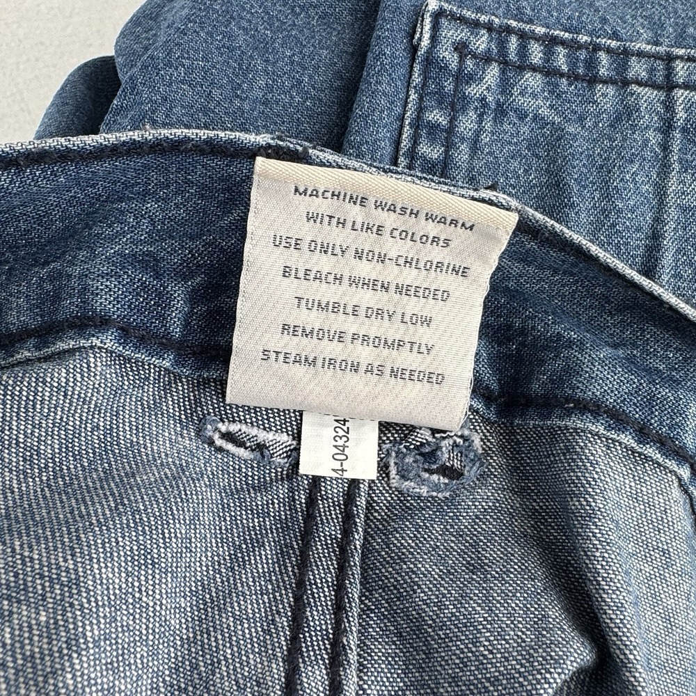 Vtg St. John's Bay Denim Cargo Safari Pocket Shorts Mens 34x6 Blue Elastic Waist - Picture 8 of 8